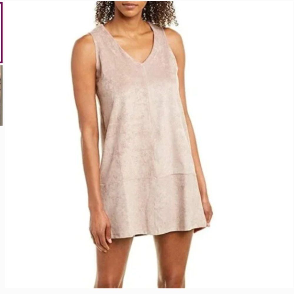 Bishop + Young | Dusty Pink Faux Suede Sleeveless Shift Dress Sz XS